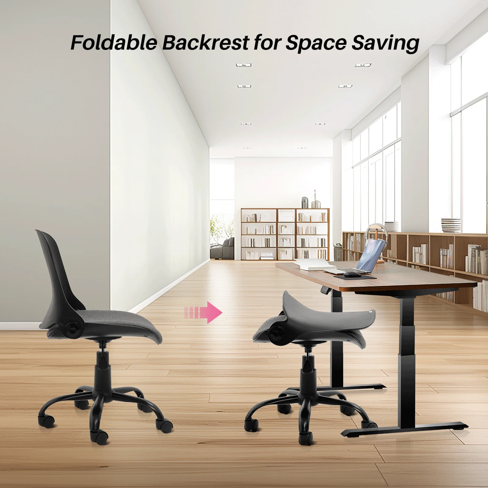 REDLIFE-silla de oficina con respaldo plegable, escritorio de oficina en casa, sillas de ordenador sin brazos, muebles ajustables para el hogar y la