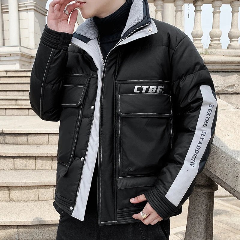 Quality Nice Winter Pop Thicken White Down Jacket Outwear Mens Zipper Parkas Warm Duck Coats Male Oversized M-4XL Tops Clothing