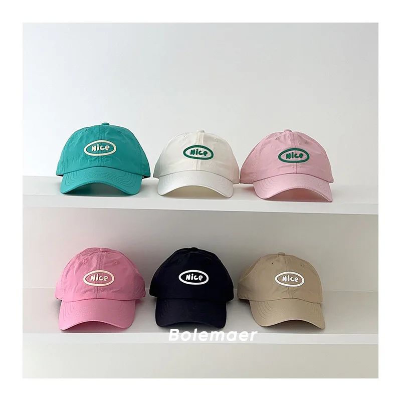 Summer Baseball Cap Quick Dry Baby Duck Peaked Cap Letter Embroidery Boys Girls Children Outdoor Sun Protection Hat