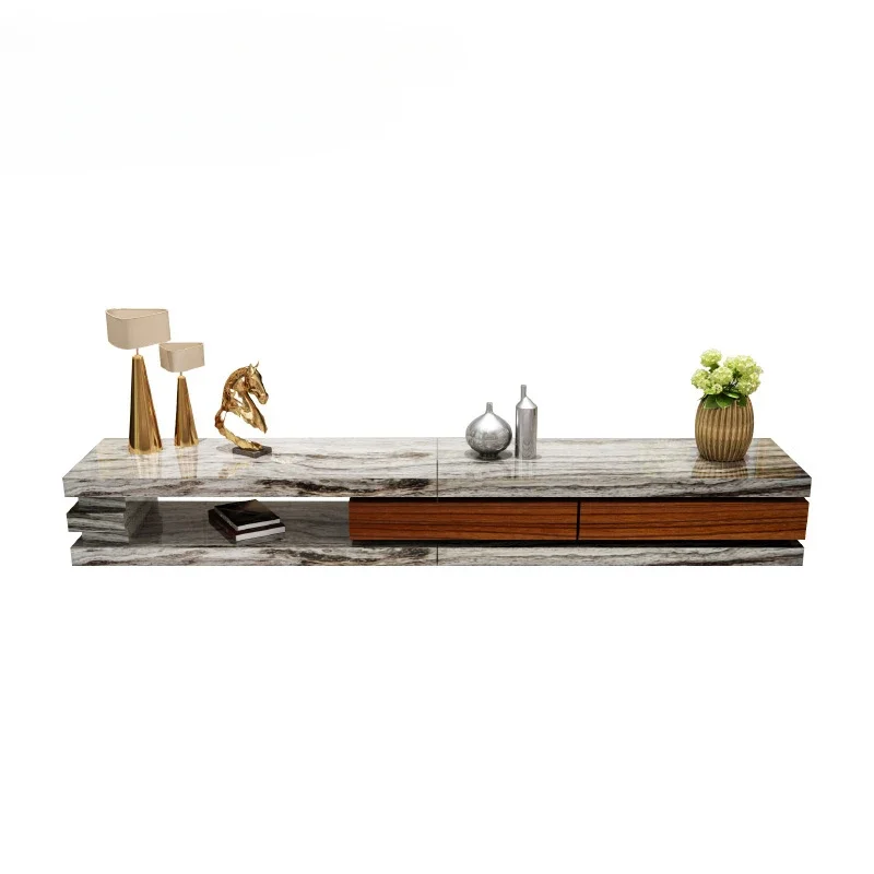 

Modern solid wood cave stone TV cabinet and tea table combination living room storage TV stand modern minimalist furnitureS-021