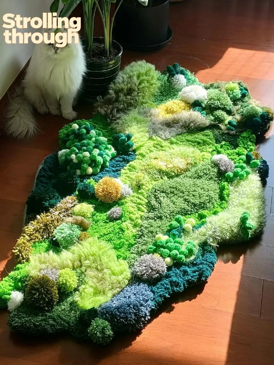 

Moss carpet material package birthday gift handmade valentine day DIY