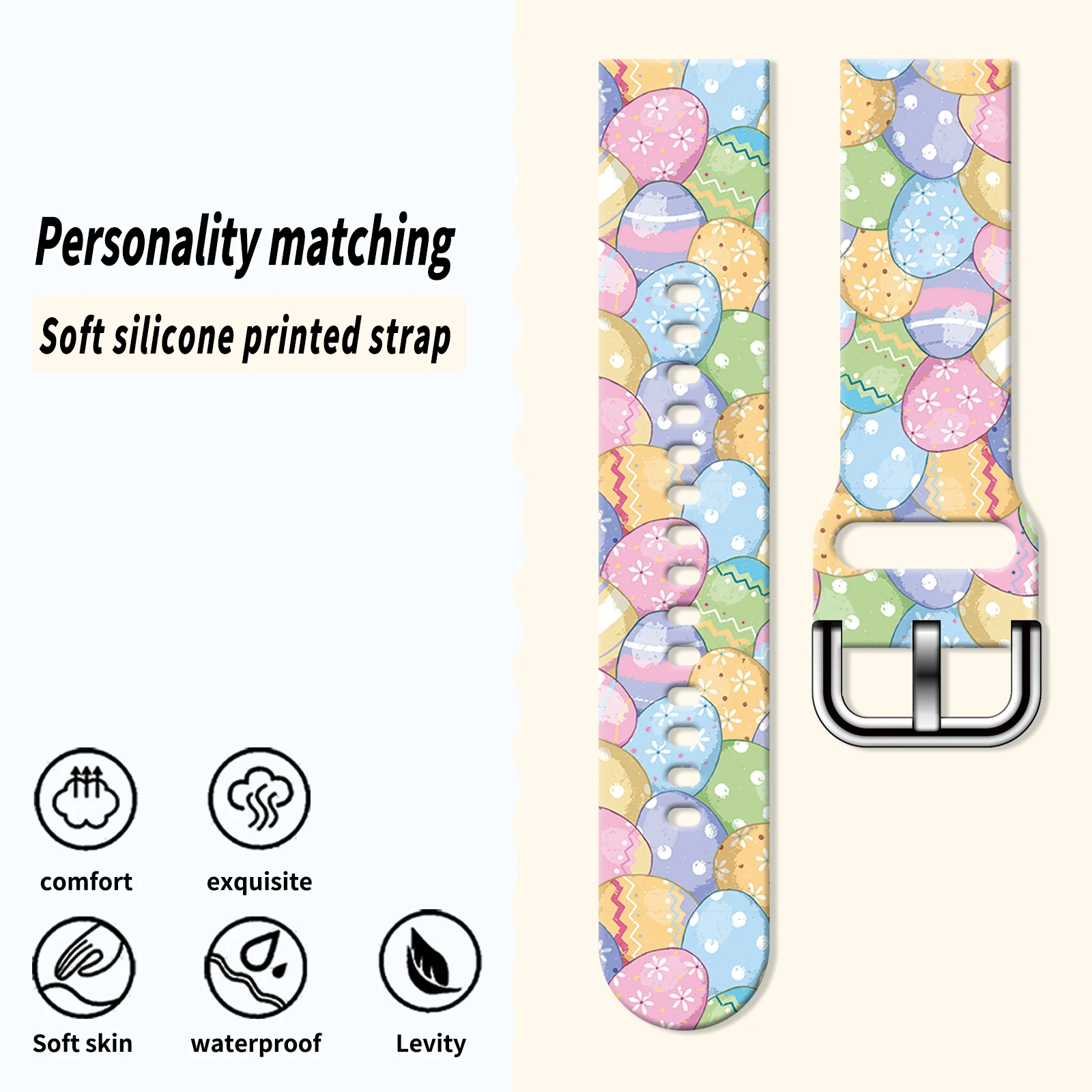 20mm Easter Series Strap 2 for Samsung Galaxy Watch 7/6/5 40mm 44mm Band Replaceable Bracelet for Amazfit Balance 5Pro Watchband