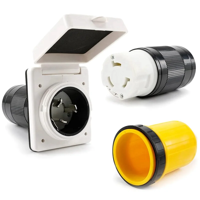 30 Amp RV Power Inlet Receptacle, 30 Amp RV Power Cover Twist Locking Connector