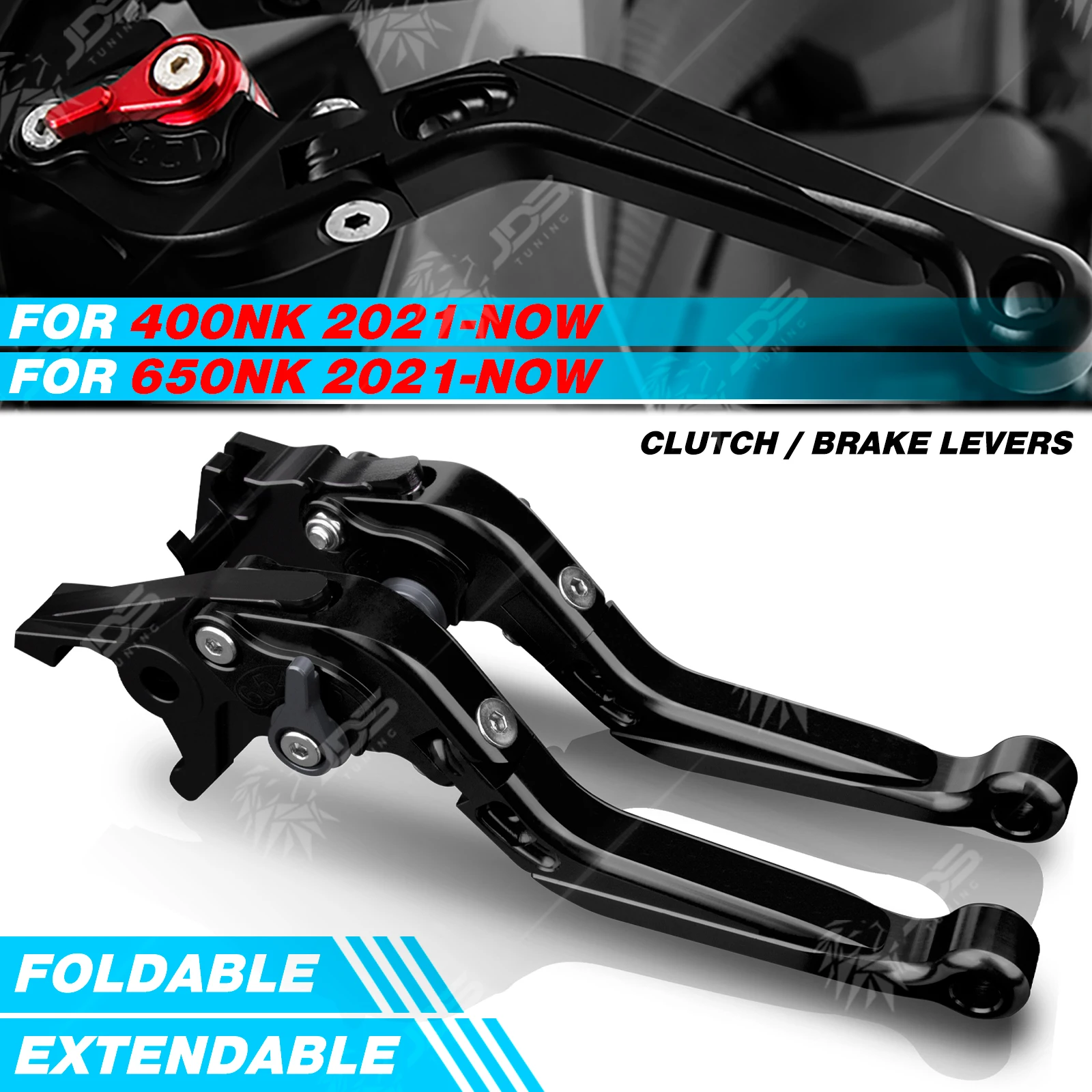 

JDSTUNING For CFMOTO 400NK/650NK 2021-NOW Clutch Lever Brake Lever Set Foldable Adjustable Handle Levers Accessories Parts