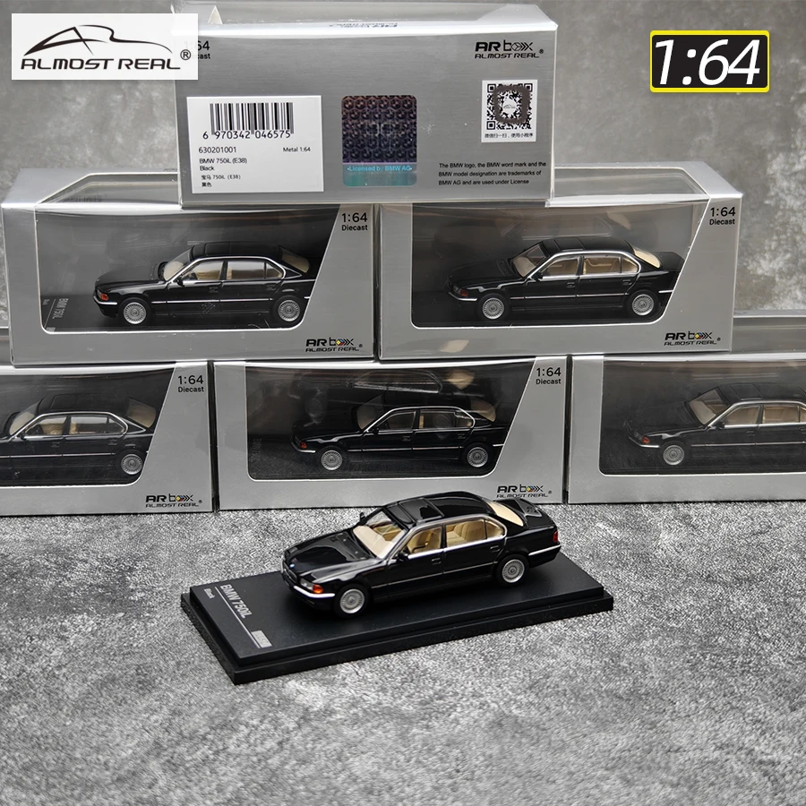 Caja AR modelo fundido a presión escala 1/64 nuevo 750iL (E38) adorno estático negro colección de regalos navideños