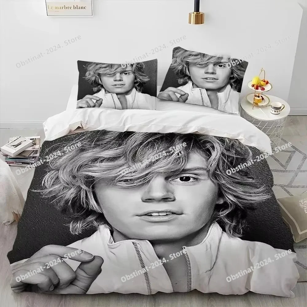 

Cute Evan Peters Movie TV Actor Bedding Set Duvet Cover Bed Set Quilt Cover Pillowcase Comforter king Queen Size Boys Adult