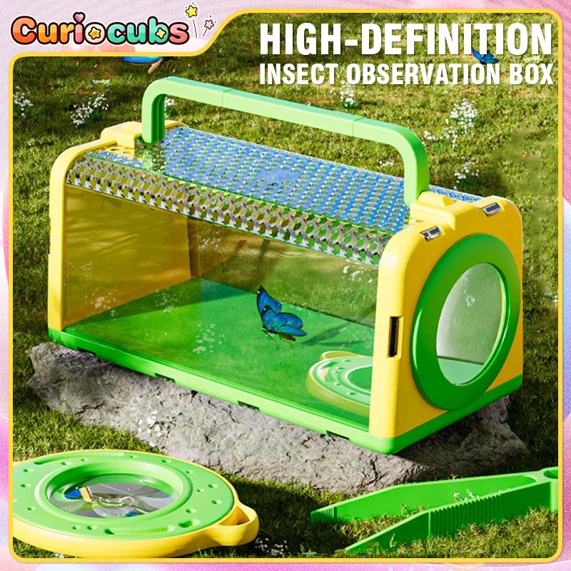 outdoor-insect-capture-cage-insect-observation-box-butterfly-net-kid-adventure-camping-set-kindergarten-exploration-catching-toy
