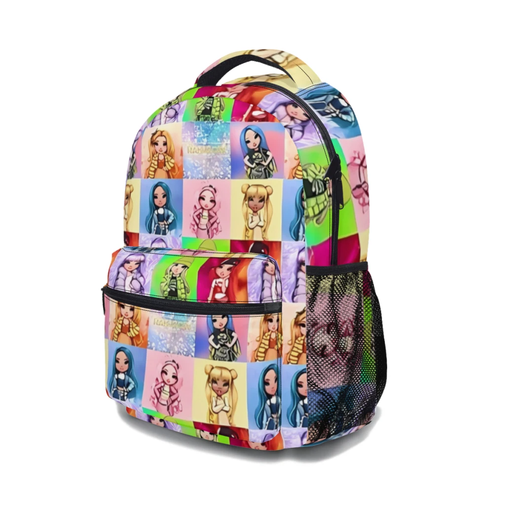 Arco-íris alta meninas nova moda feminina meninas de alta capacidade à prova dwaterproof água faculdade mochila na moda meninas portátil sacos escolares 17 polegada   ﻿