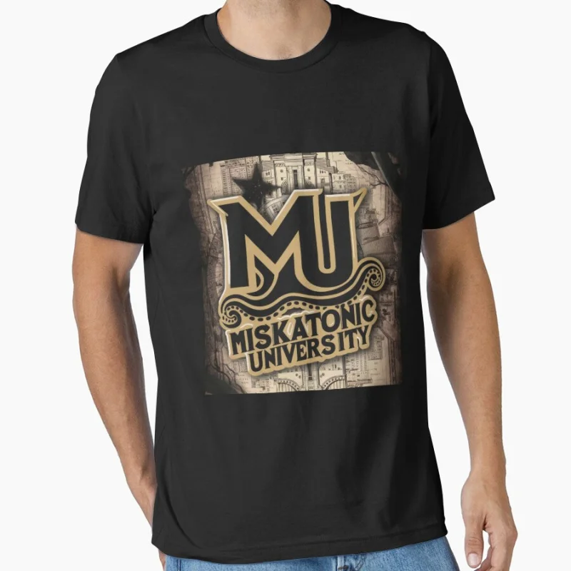

Retro Miskatonic University Design - Vintage Scary Halloween Gift T shirt Large size Tops Horror Cthulhu Scifi Print clothes