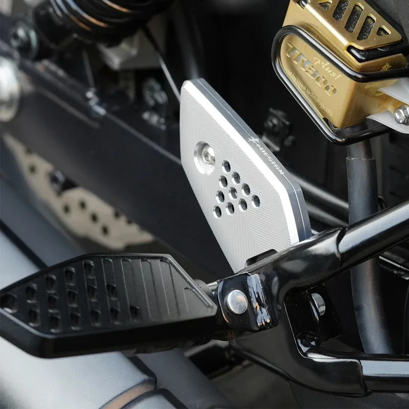 Motorcycle Rear Foot Peg Heel Plates Big Pedal Guard Nail Pedal Pad for Haojue TR300 plus Accessories