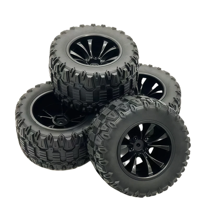 SCY 16101 16102 16103 Pro MJX Hyper Go 14210 16210 1/14 1/16 RCモンスタートラックアップグレード用88mm 12mm六角ラバータイヤホイール4個