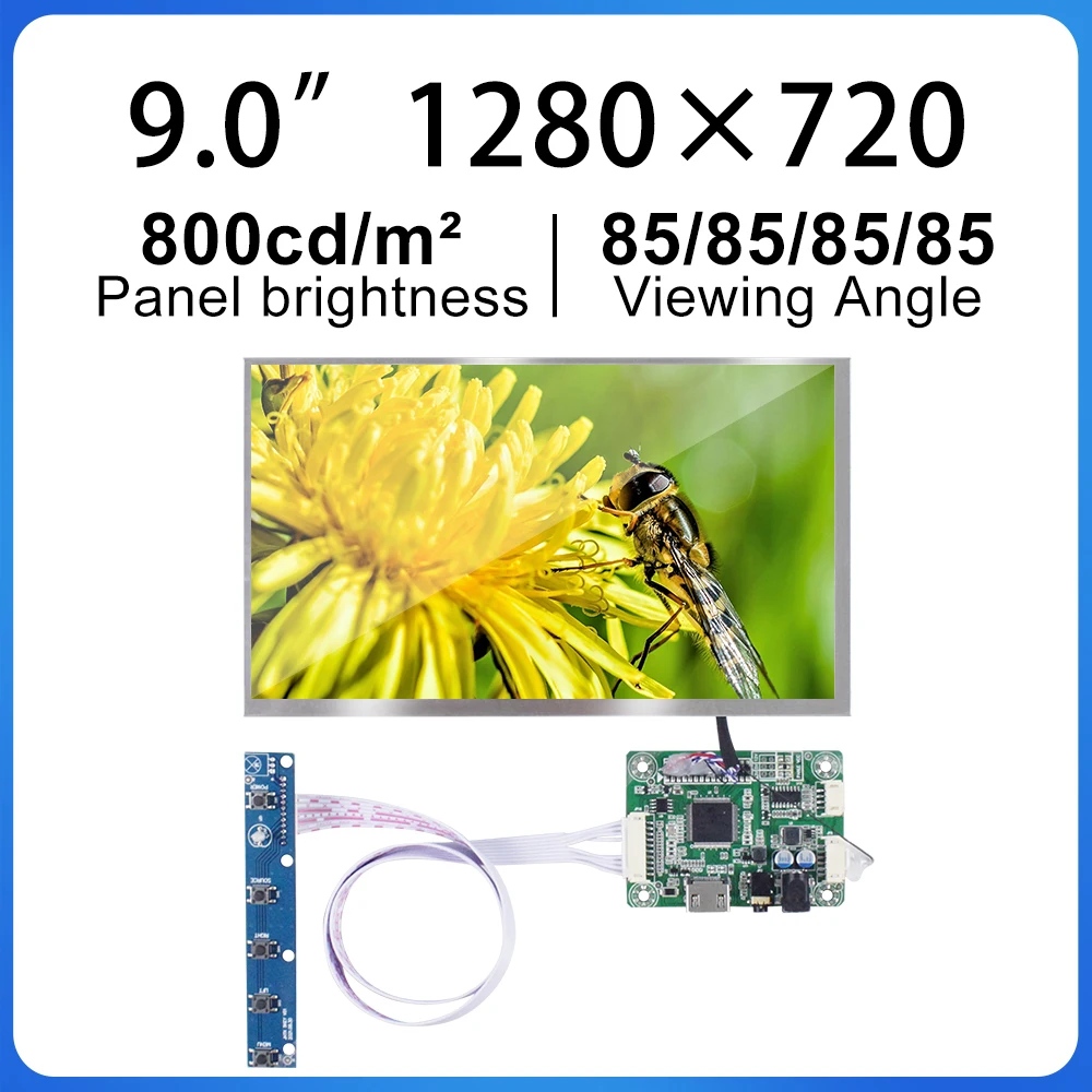 

9.0 Inch TFT LCD Display Screen with HDMI board HSD090JHW1-D10 1280*720 LCD panel industrial screen Outdoor Highlight