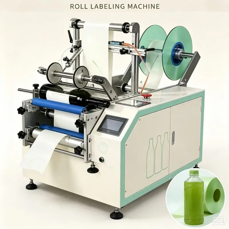 Heavy Duty Labeling Machine Automatic Sticker Applicator Intelligent Control System For Bottle Jar Container Production