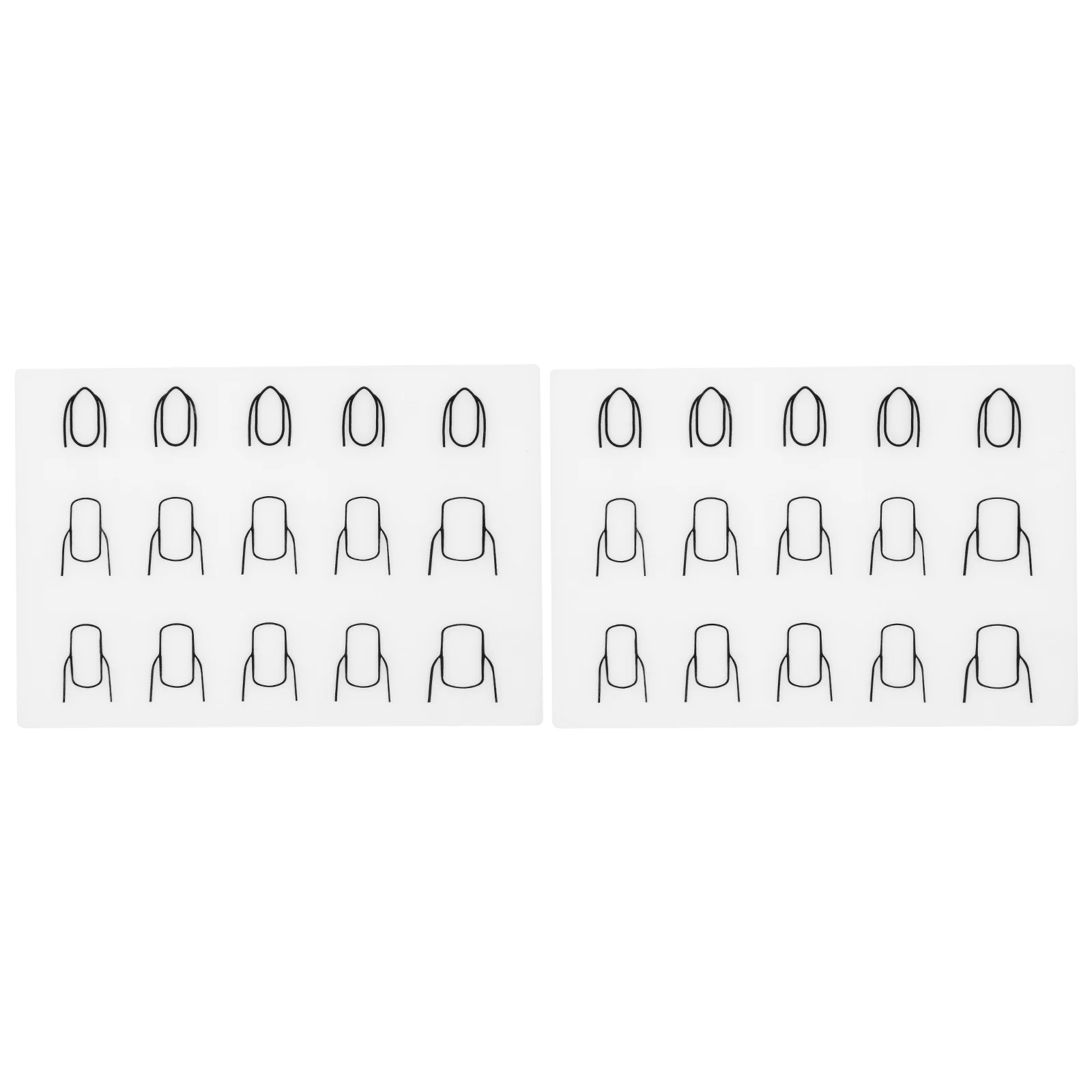 

2 Pcs Clear Nail Polish Coloring Pad Manicure Mats Stickers Salon Supplies Silicone White Supply