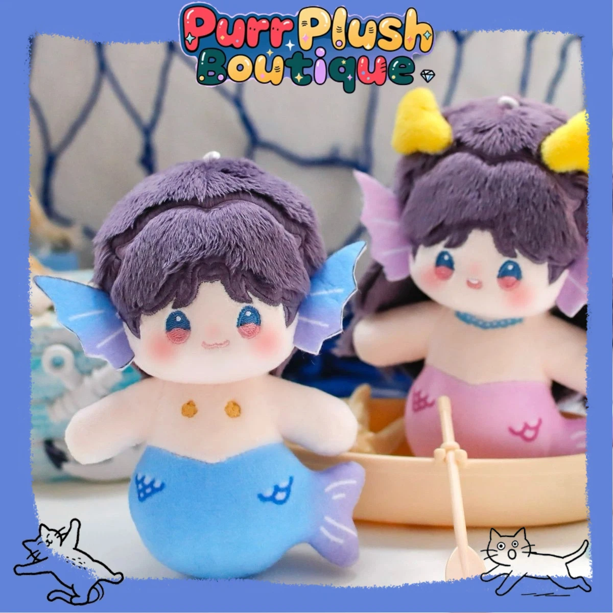 

13cm Plushie Love and Deepspace Rafayel Mermaid Body Doll Toy Plush Keychain Pendant Stuffed Game Cosplay Gift Cute