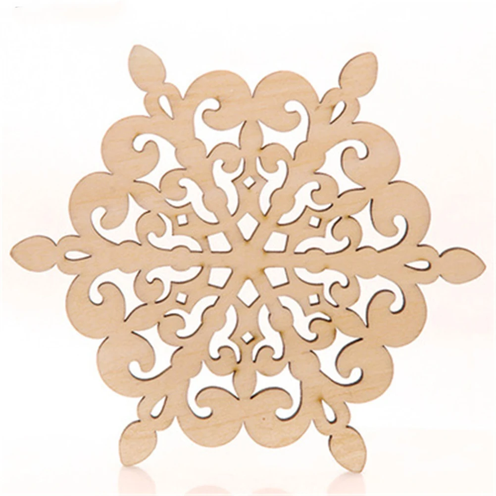 

12Pcs Wooden Coasters 12Cm Snowflake Design Drink Pads for Table Protection Beer Wine Coffee Mugs Home Kitchen Bar Decor Holiday