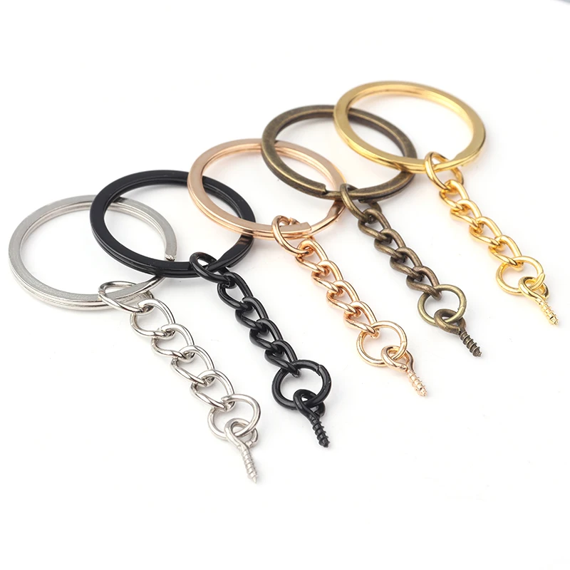 10pcs/lot Key Ring Key Chain Round Split Keyfob Keyrings With Jump Ring For Keychain Pendants DIY Handicraft Accessories