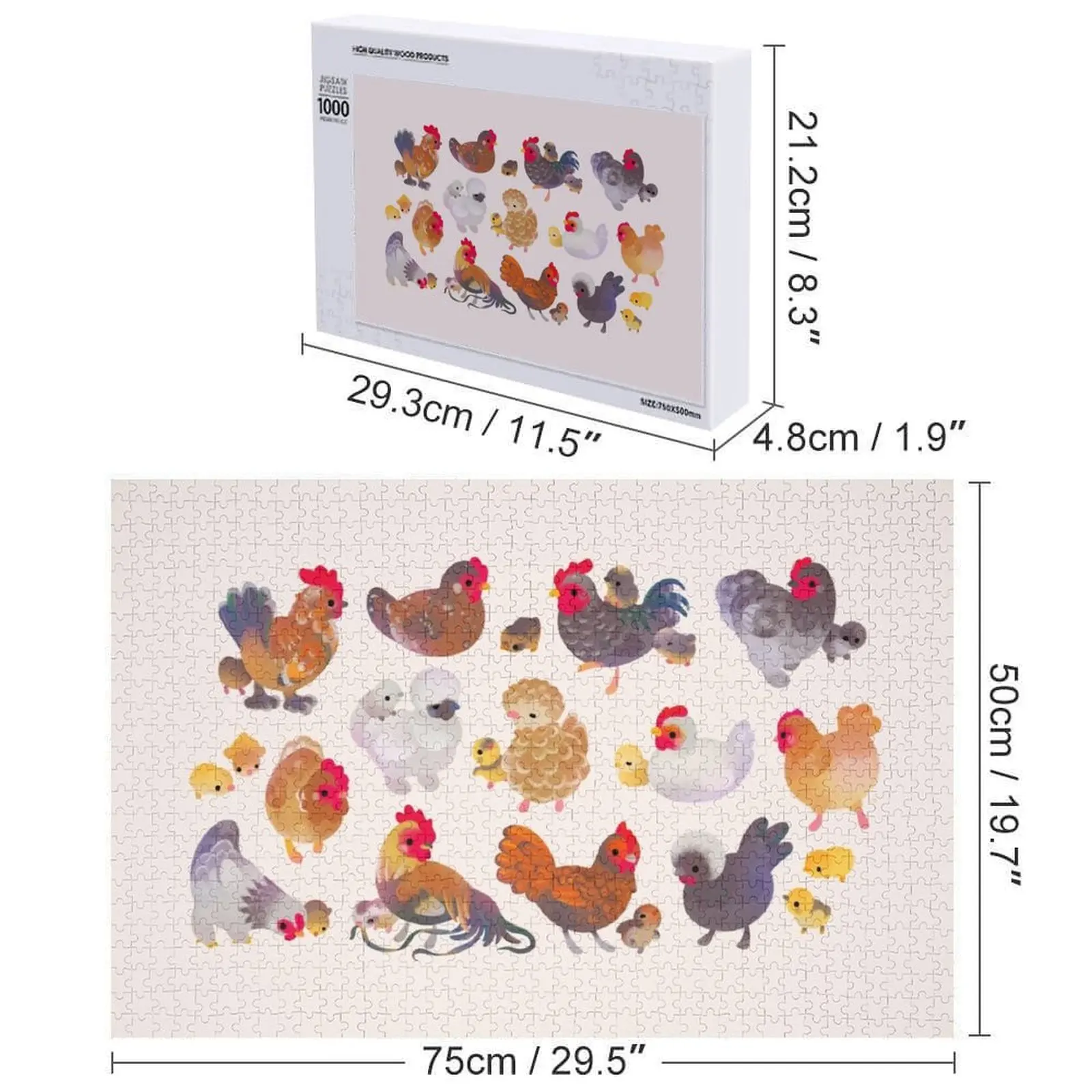 鶏とひよこ - パステル ジグソーパズル 子供向けのカスタマイズされたギフト 子供向けのジグソーパズル カスタム子供用ギフトパズル
