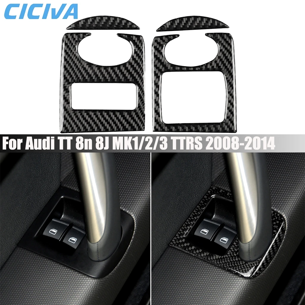 

Carbon Fiber Car Accessories Window Lift Panel Interior Cover Modified Trim Sticker For Audi TT 8N 8J MK1 MK2 MK3 TTRS 2008-2014