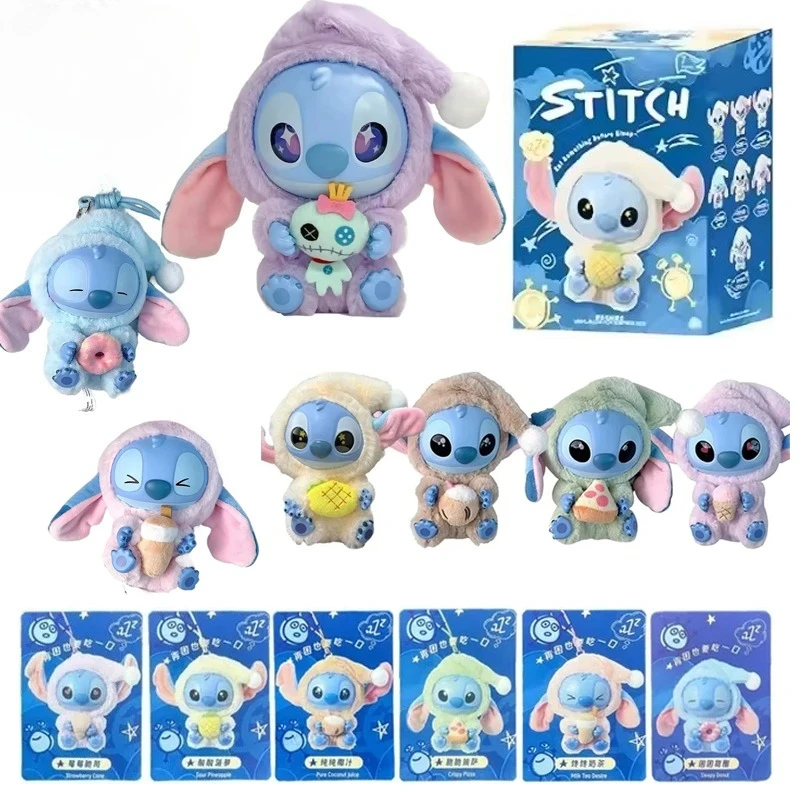 Disney nuevo Stitch Eat Some Thing Before Sleep Series caja ciega de vinilo bolsa colgante Linda muñeca de peluche caja misteriosa juguete regalos sorpresa
