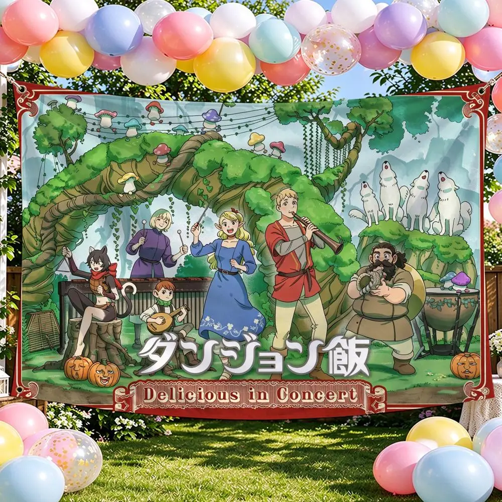 Cartoon Delicious in Dungeon Flags Banner For Bedroom Outdoor Living Room Restaurant Bar Wall Decor Party