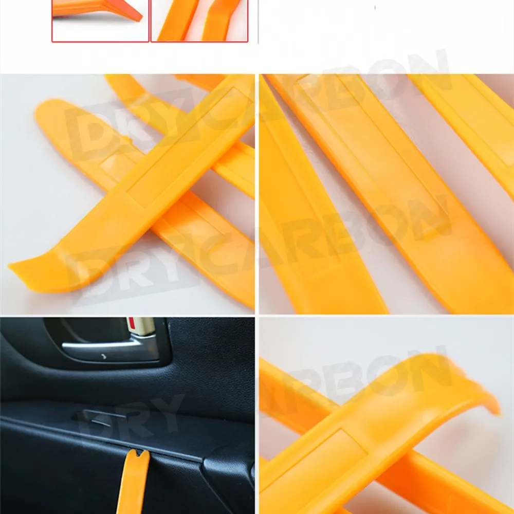 4Pcs Pry Set Auto Door Clip Panel Trim Removal Tool Kits Navigation Disassembly Seesaw Car Interior Plastic Seesaw Conversion