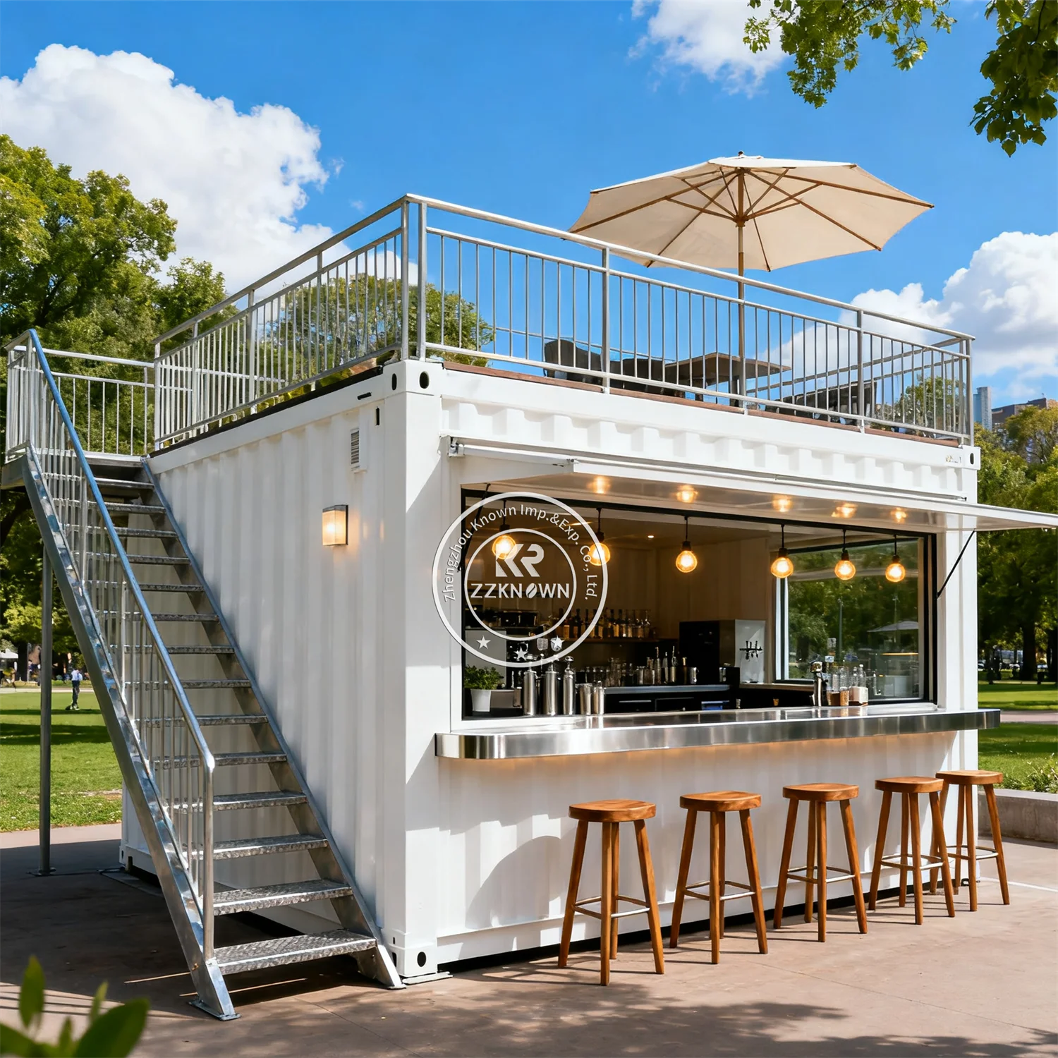 

Luxury Modular Container Restaurant Prefabricated Coffee Shop Kiosk Double Story Container Bar Restaurant for Street Food