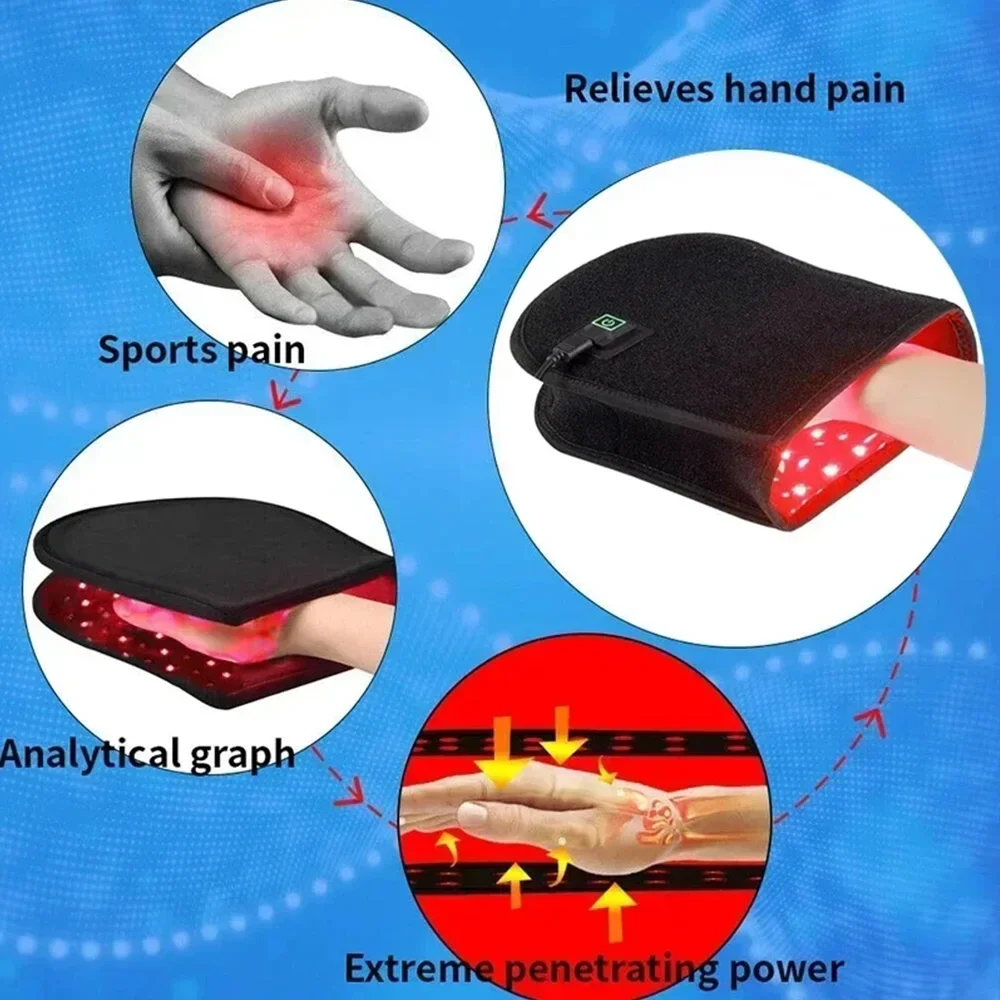 Red&Near Infrared Light 660nm 850nm for Hand Double Side Glove for Arthritis Fingers Wrist Joint Muscle