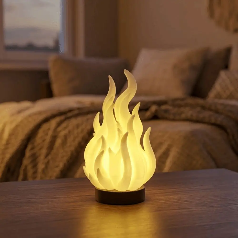 Gift Color Changing Simulation Flame Night Light Creative Imitation 3D Printed Light Decorative Portable Bonfire Lamp Courtyard