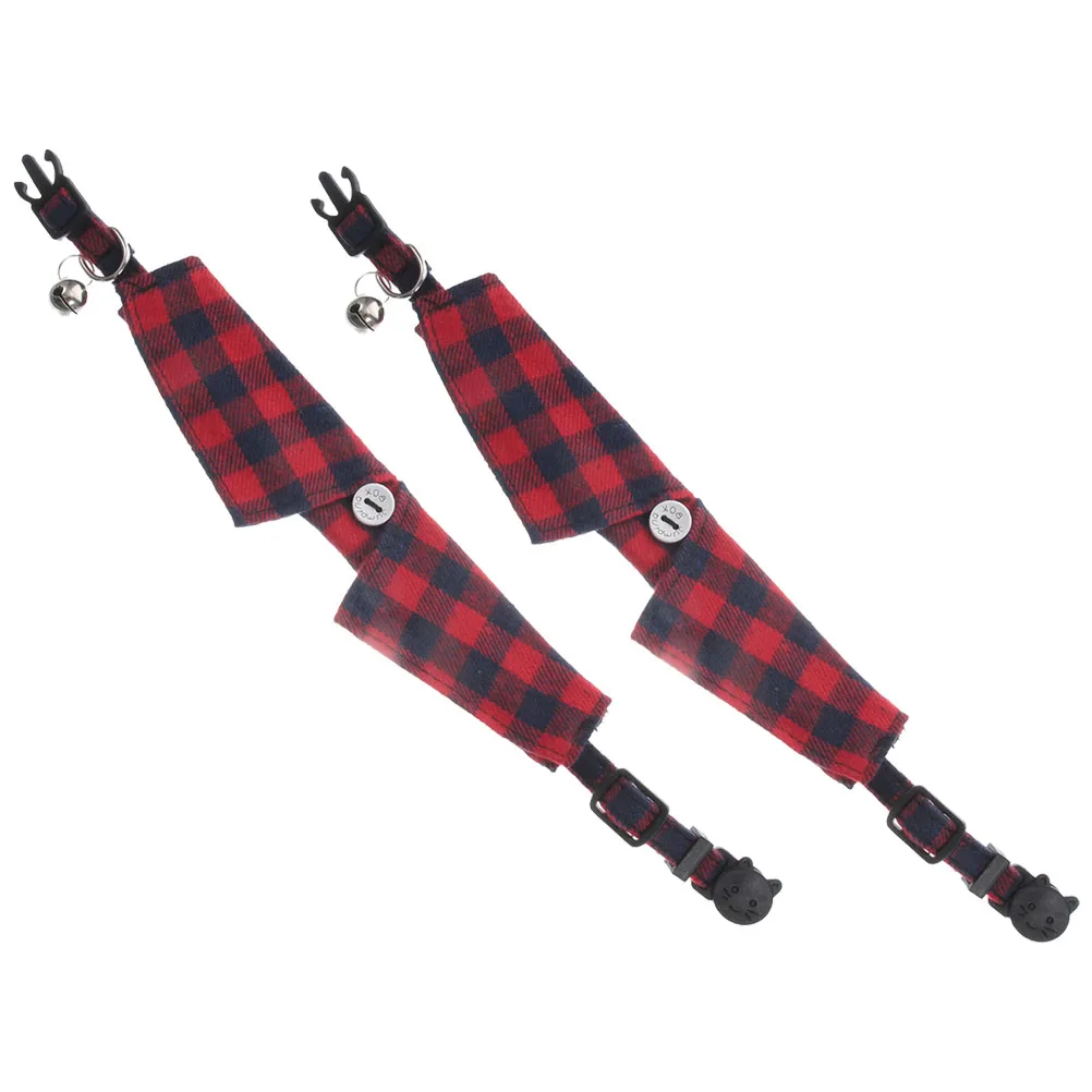 

2 Pcs Pet Bow Tie Bell Cat Collar Kitten Collars Tiny with Detachable Adjustable
