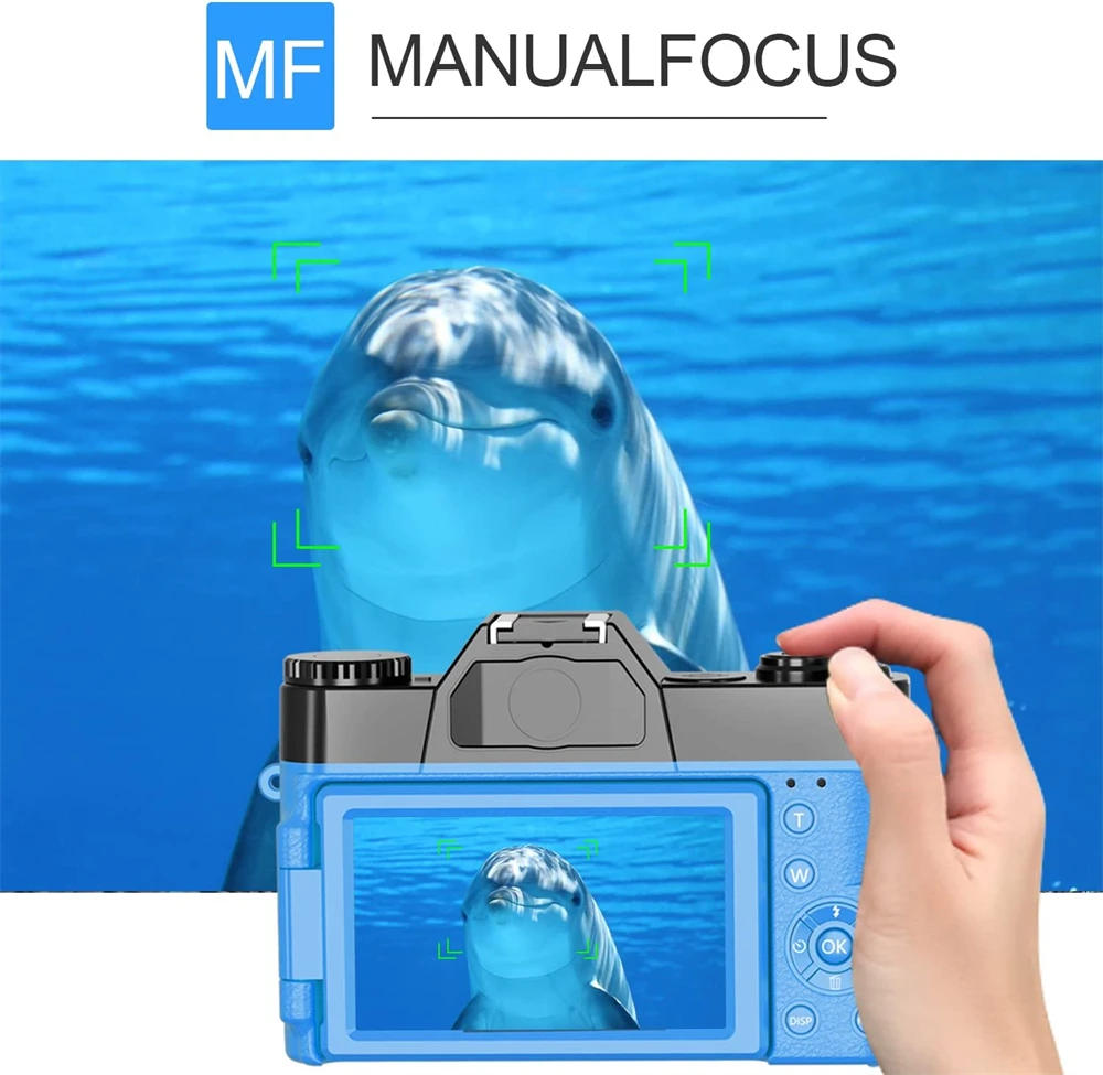 Macro Lens 4K Digital Camera Flip Screen Selfie Camcorder 48MP Youtube Vlog WIFI Webcam Vintage Video Recorder 16X Wide Angle