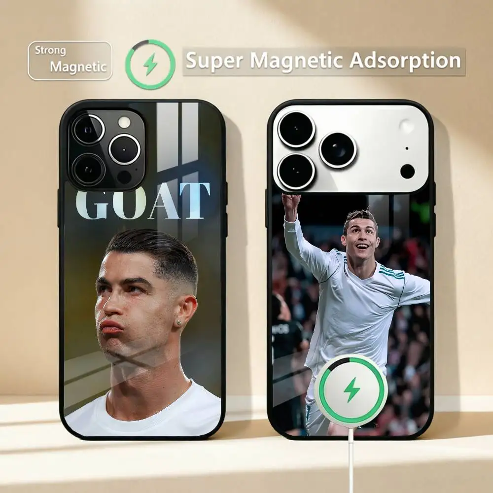 

C-CR7 Famous Football Players Phone Case For iPhone17,16,15,14,13,12,11 Plus,Pro Allows magnetic wireless charging