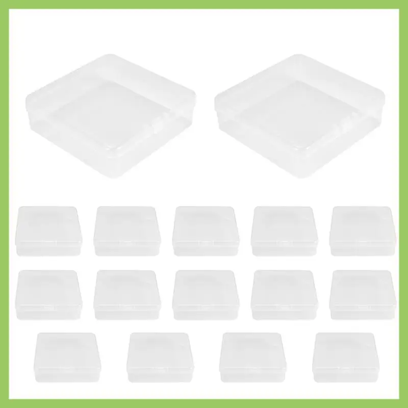 

16 Pack Small Containers Clear Plastic Boxes Beads Storage Organizers With Hinged Lids For Small Items, Jewelry, Crafts