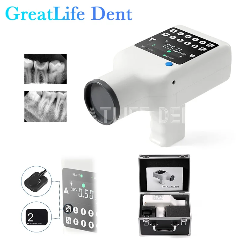 Máquina de raio X portátil GreatLife-Dent Mini Hyperlight, Radiovisiografia Digital Compatível, Sensor Dental, Imagem Dental Film, Dent