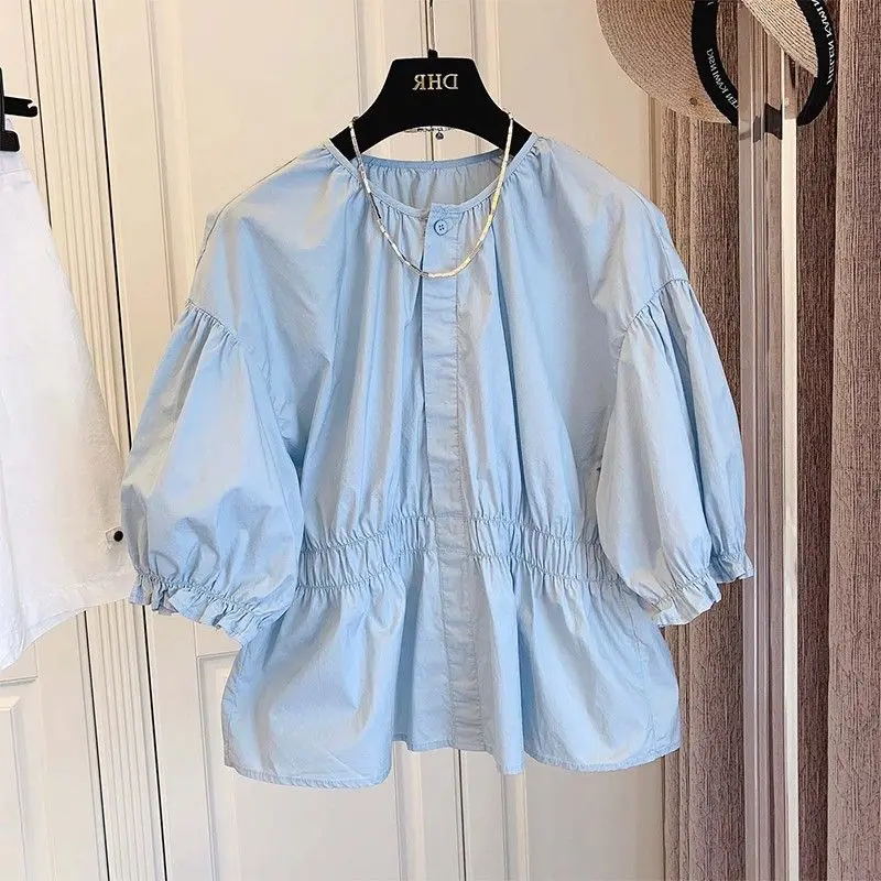 OCEANLOVE Shirts&blouses Women Tops Solid Sweet Spring Summer Simple Blusas Feminina Korean Fashion Loose Elegant Camisas