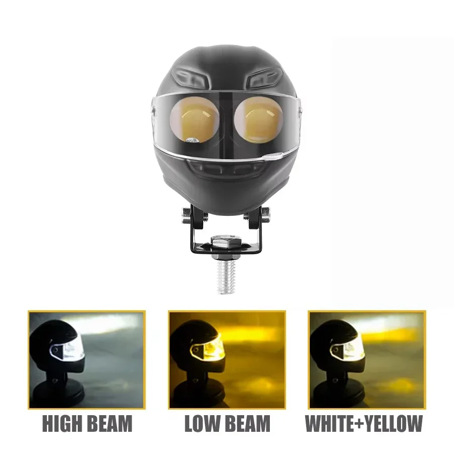 Motorcycle LED Headlight White High low beam Projector Lens ATV Scooter Driving Lamp Fog Light Auxiliary Spotlight Lamp