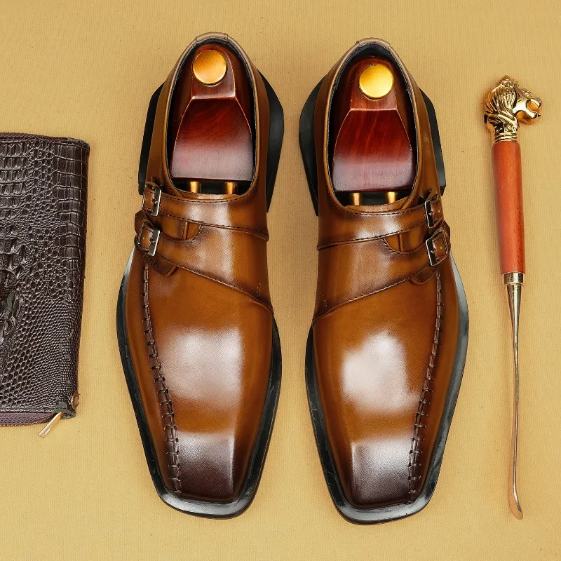 Elegant Mens Dress Shoes Luxury Handmade Genuine Leather 2026 Autumn New Fashion Daily Outdoor Wedding Social Shoes Male Size 46