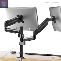 LCD computer dual-head monitor bracket extension arm can be hung upside down, rotating, lifting and telescopic aluminum alloy