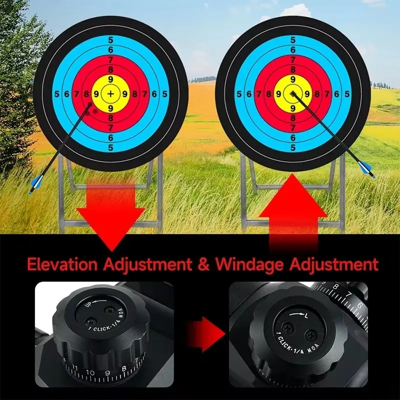 Tactical Hunting 1X35A/RG Red Dot Sight Adjustable Airsoft Optics Four-point Reflex Reticle Scope for 20mm Rail Mount image 5