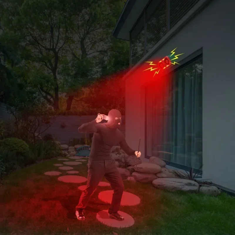 Solar Power Infrared Motion Sensor Detector Alarm Sound Flash Light Home Security Alarm Outdoor Remote Control Animal Repeller