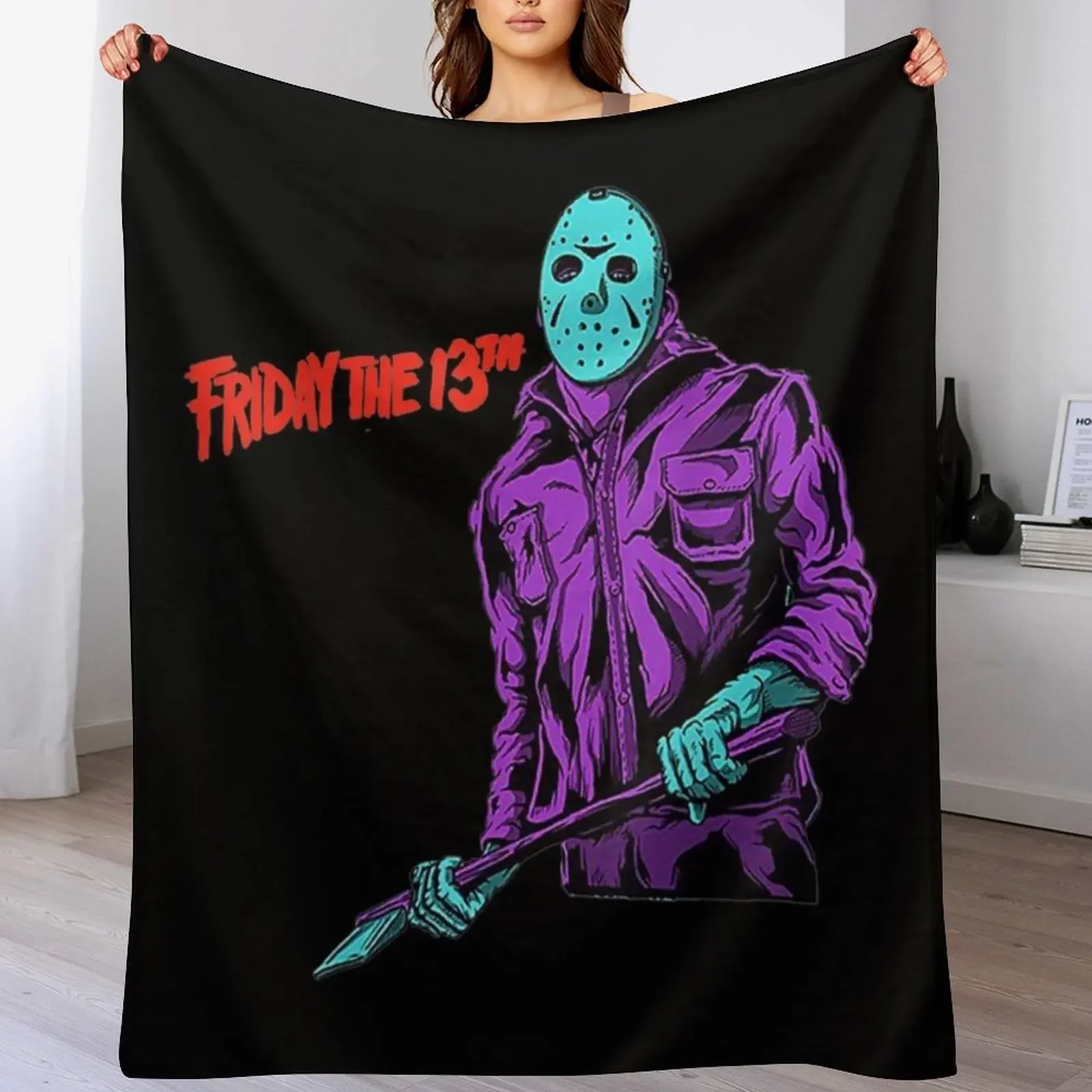

Halloween Horror The Killer Wearing Scary Mask Movies Fans Gifts Throw Blanket Tourist Bed Softest Blankets