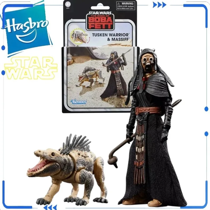 figurine-d'action-authentique-kenner-star-wars-the-book-of-boba-fett-guerrier-tusken-et-massiff-carte-retro-375-pouces-jouet-de-collection-en-stock