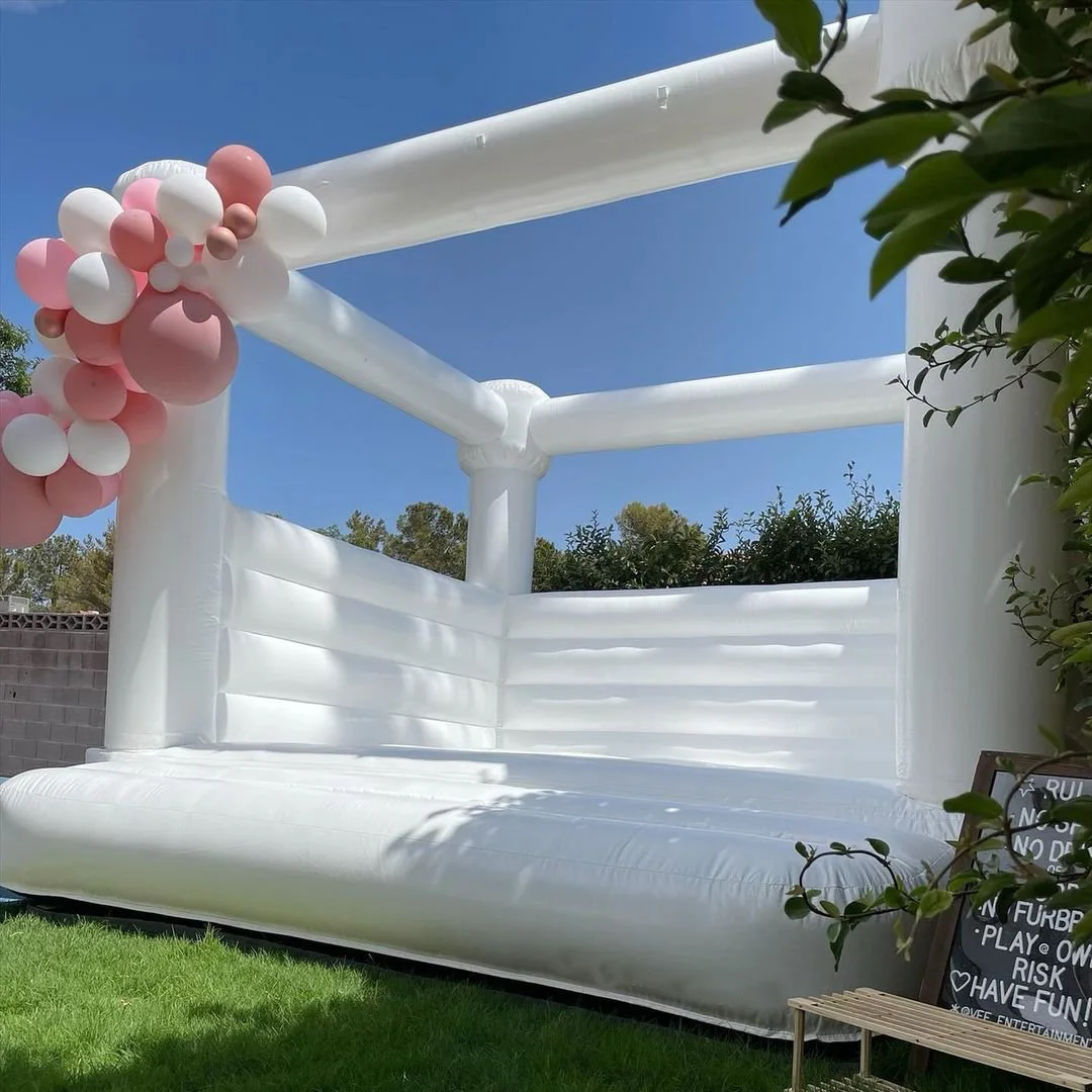 نطاط القلعة نفخ ترتد القفز منزل القلعة ترتد نفخ الزفاف الحارس في الهواء الطلق الأحداث الحفلات التجارية الأبيض