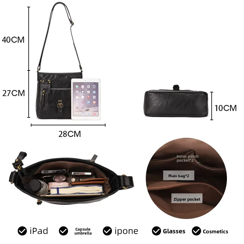 Women Vertical Shoulder Bag Vintage Crossbody Bag Small Square Purse Casual Travel Handbag