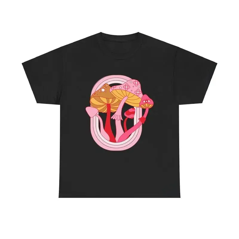 Psychedelic Mushroom Patch T Shirt trippy groovy nature fungi colorful vibrant