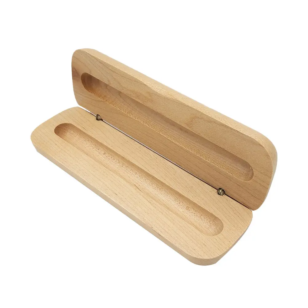 

Solid Color Maple Wood Pencil Holder Thick Design Single Pen Storage Stationery Box Office Supplies Wood Pencil Case