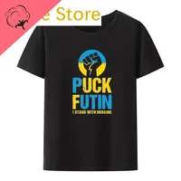 2023 Puck Futin Ukraine Fist Creative Blouse Man Short Sleeve T-shirt  O-neck Graphic T Shirts Unisex ModaL Tops