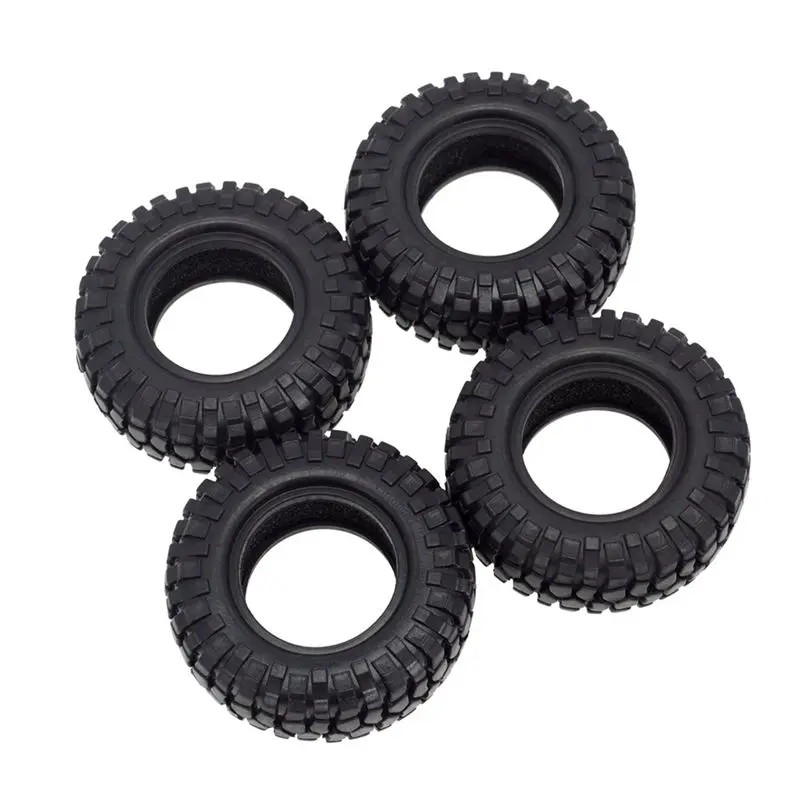 CYGJ-12PCS 48Mm 1.0 Soft Rubber Wheel Tires Tyre For 1/24 RC Crawler Car Axial SCX24 90081 AXI00002 Upgrade Parts