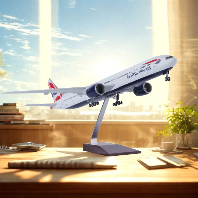 

Aircraft B777 British Airways Model 47CM 1/157 Scale Diecast Plastic Assemble Plane Toy Airplane Model For Kids Gift Collection