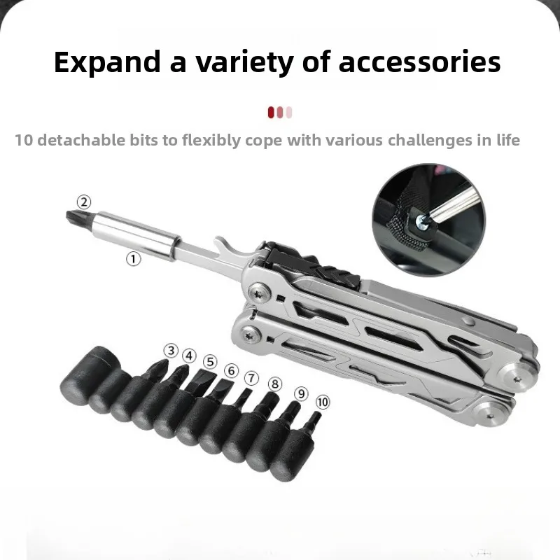 كماشة متعددة الأدوات بمقص كبير، احترافية مع قفل أمان، سكين جيب أساسي من الفولاذ المقاوم للصدأ للتخييم #3